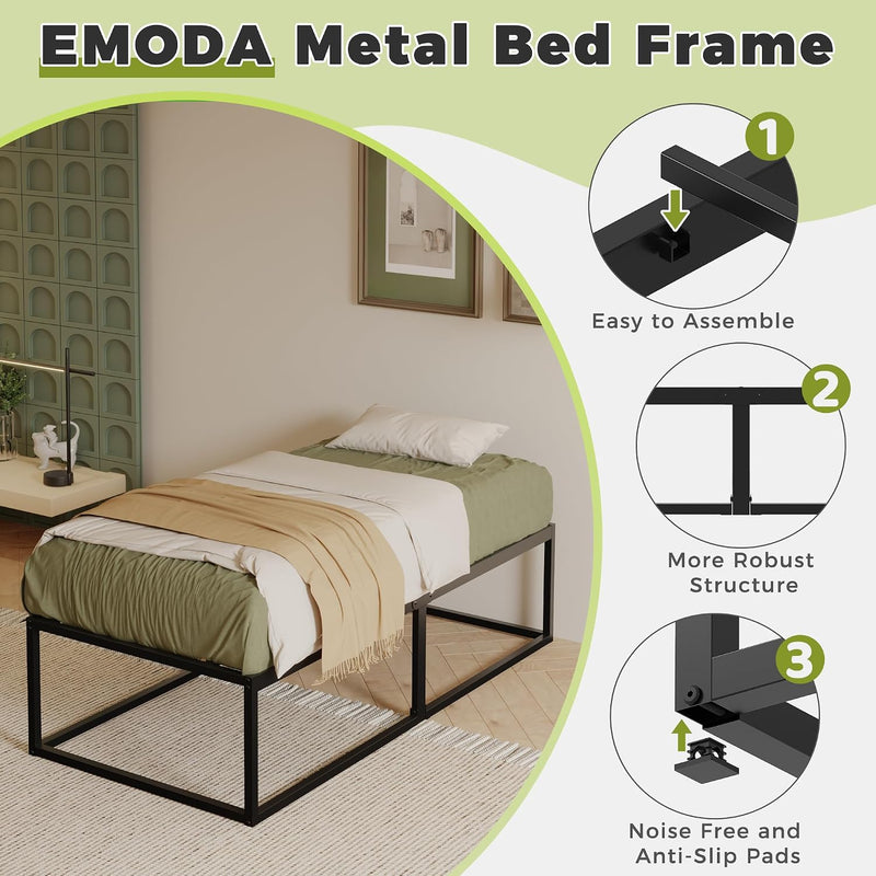 Bed Frame with Sturdy Slats Support