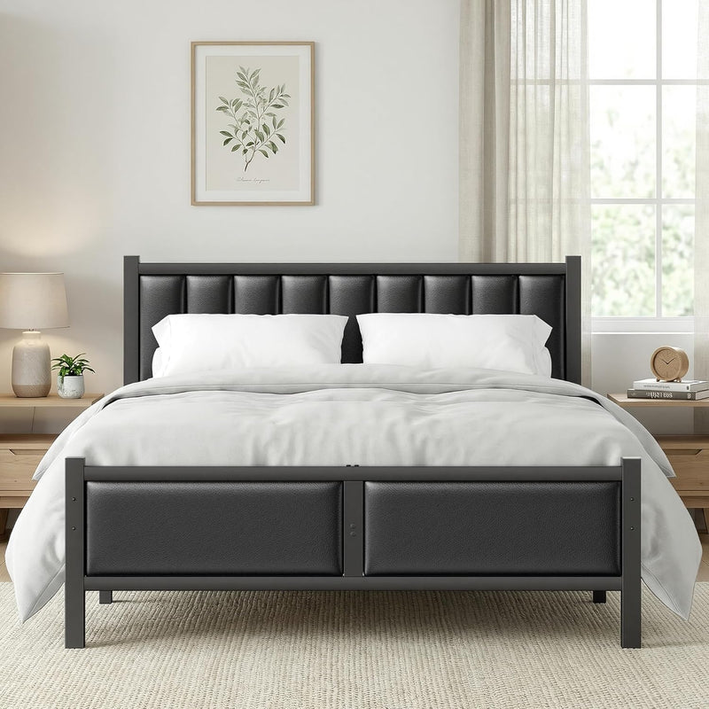 Bed Frame with Sturdy Steel Slats Support Platform