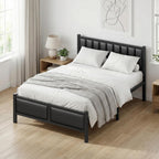 Bed Frame with Sturdy Steel Slats Support Platform