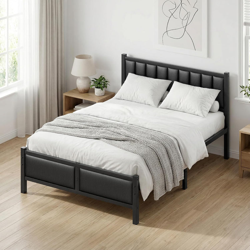 Bed Frame with Sturdy Steel Slats Support Platform