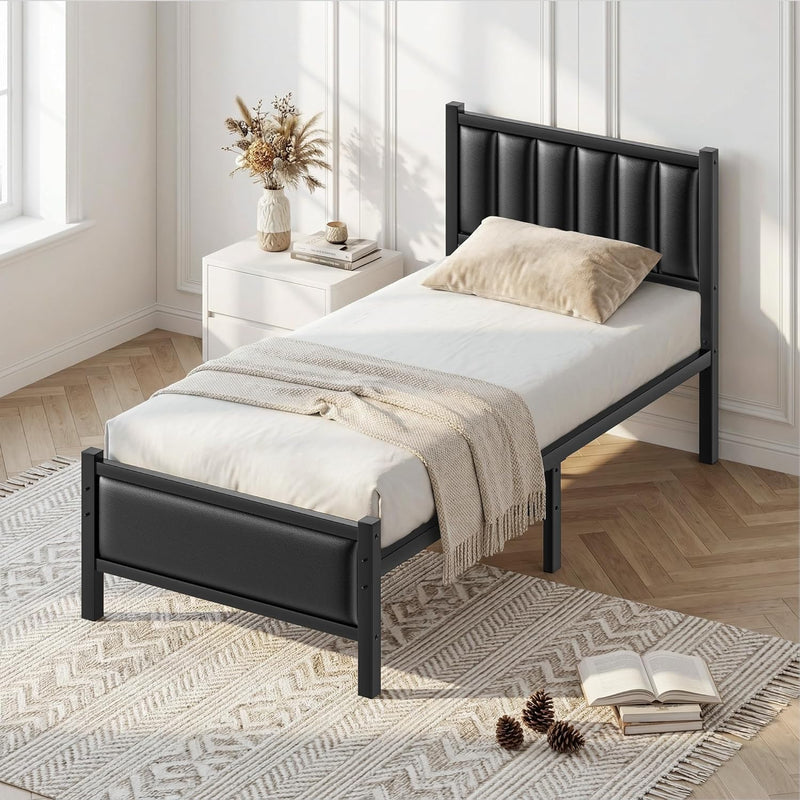 Bed Frame with Sturdy Steel Slats Support Platform