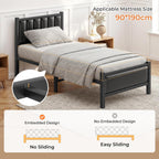 Bed Frame with Sturdy Steel Slats Support Platform