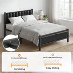 Bed Frame with Sturdy Steel Slats Support Platform