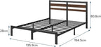 Bed Frame with Underbed Storage Metal Base Steel