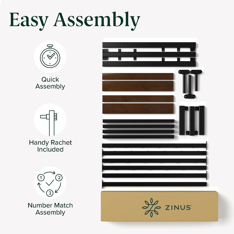 Bed Frame with Underbed Storage Metal Base Steel