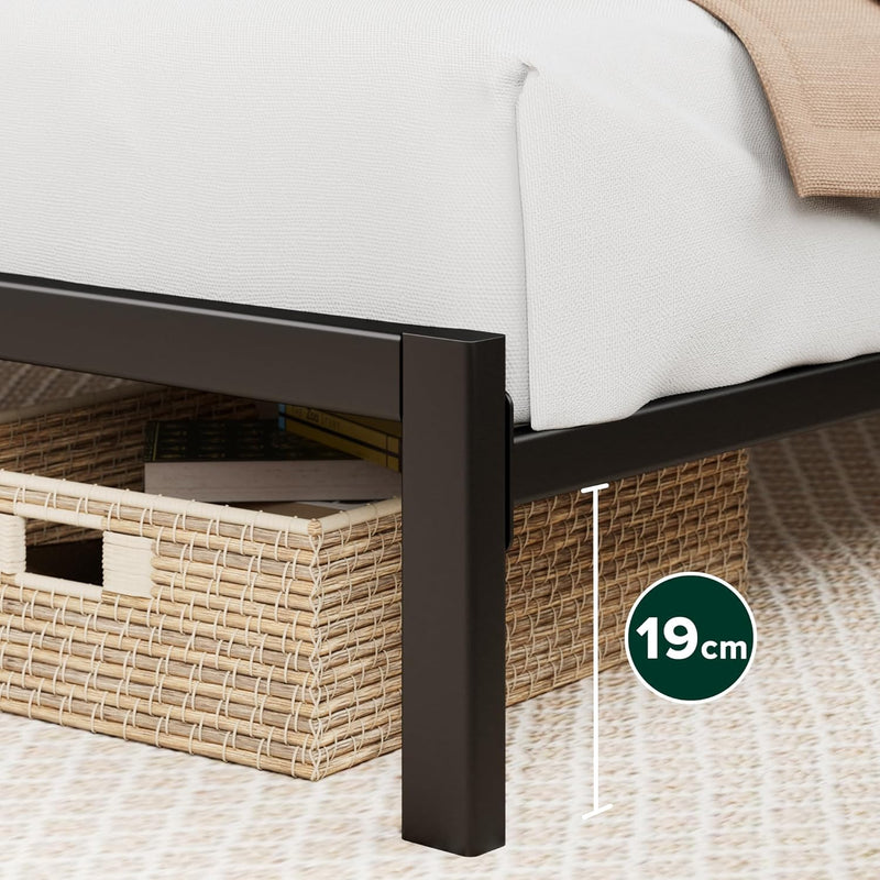 Bed Frame with Underbed Storage Metal Base Steel