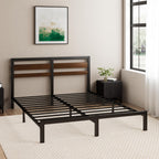 Bed Frame with Underbed Storage Metal Base Steel
