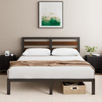 Bed Frame with Underbed Storage Metal Base Steel