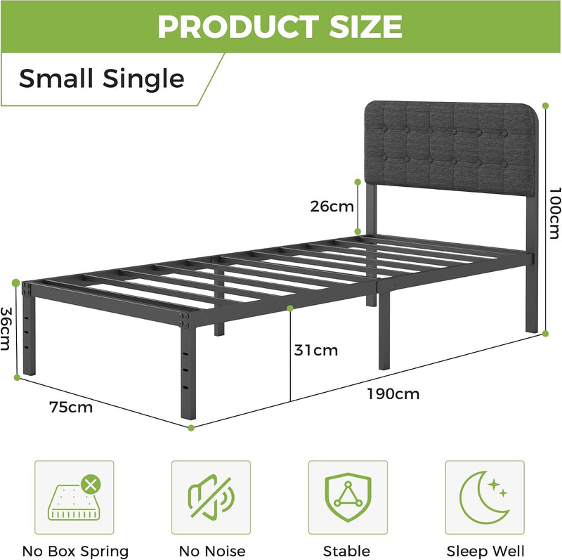 Bed Frame with Upholstered Headboard