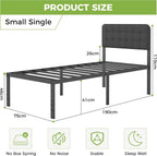 Bed Frame with Upholstered Headboard