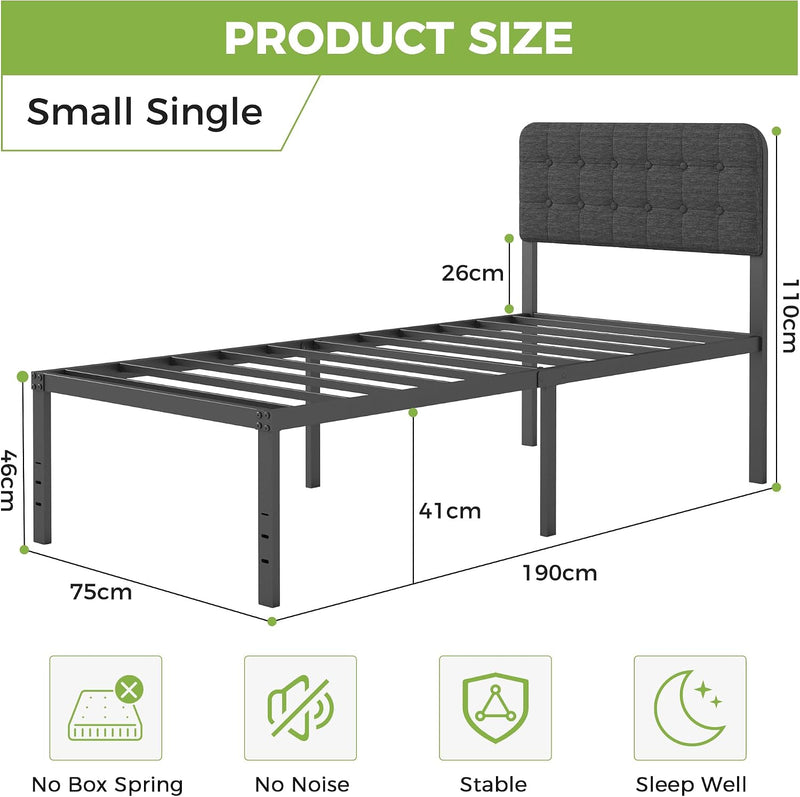 Bed Frame with Upholstered Headboard
