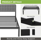 Bed Frame with Upholstered Headboard