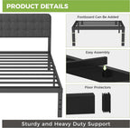Bed Frame with Upholstered Headboard