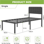 Bed Frame with Upholstered Headboard