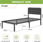 Bed Frame with Upholstered Headboard