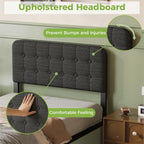 Bed Frame with Upholstered Headboard