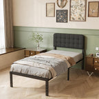 Bed Frame with Upholstered Headboard