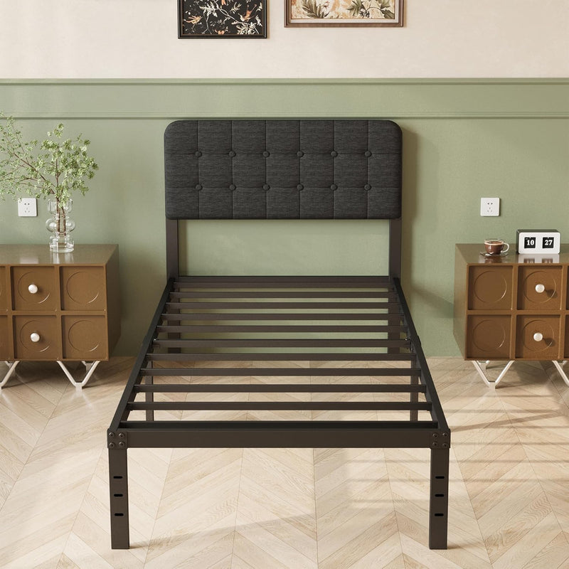 Bed Frame with Upholstered Headboard