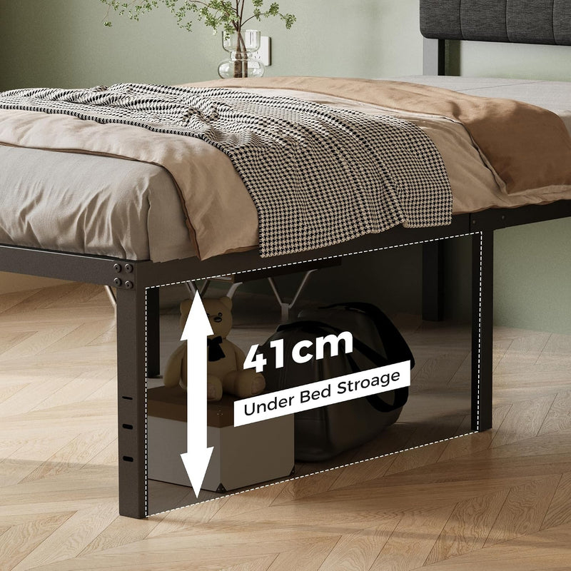 Bed Frame with Upholstered Headboard