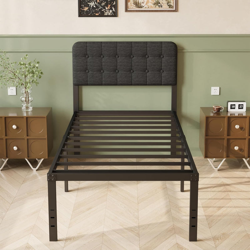 Bed Frame with Upholstered Headboard
