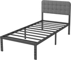 Bed Frame with Upholstered Headboard 36CM High