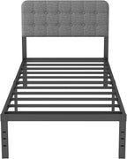 Bed Frame with Upholstered Headboard 36CM High