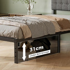Bed Frame with Upholstered Headboard 36CM High