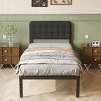 Bed Frame with Upholstered Headboard 36CM High