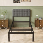 Bed Frame with Upholstered Headboard 36CM High