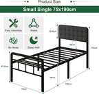 Bed Frame with Upholstered Headboard and Footboard