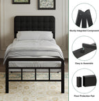 Bed Frame with Upholstered Headboard and Footboard