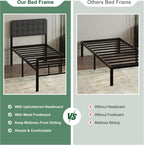 Bed Frame with Upholstered Headboard and Footboard