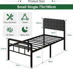 Bed Frame with Upholstered Headboard and Footboard 36