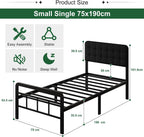 Bed Frame with Upholstered Headboard and Footboard 36