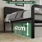 Bed Frame with Upholstered Headboard and Footboard 36