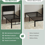 Bed Frame with Upholstered Headboard and Footboard 36