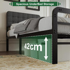 Bed Frame with Upholstered Headboard and Footboard 36