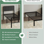 Bed Frame with Upholstered Headboard and Footboard 36
