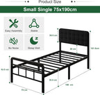 Bed Frame with Upholstered Headboard and Footboard 36CM