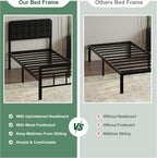 Bed Frame with Upholstered Headboard and Footboard 36CM