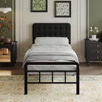 Bed Frame with Upholstered Headboard and Footboard 36CM