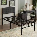 Bed Frame with Upholstered Headboard and Footboard