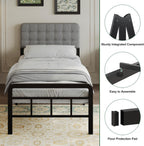 Bed Frame with Upholstered Headboard and Footboard 36CM