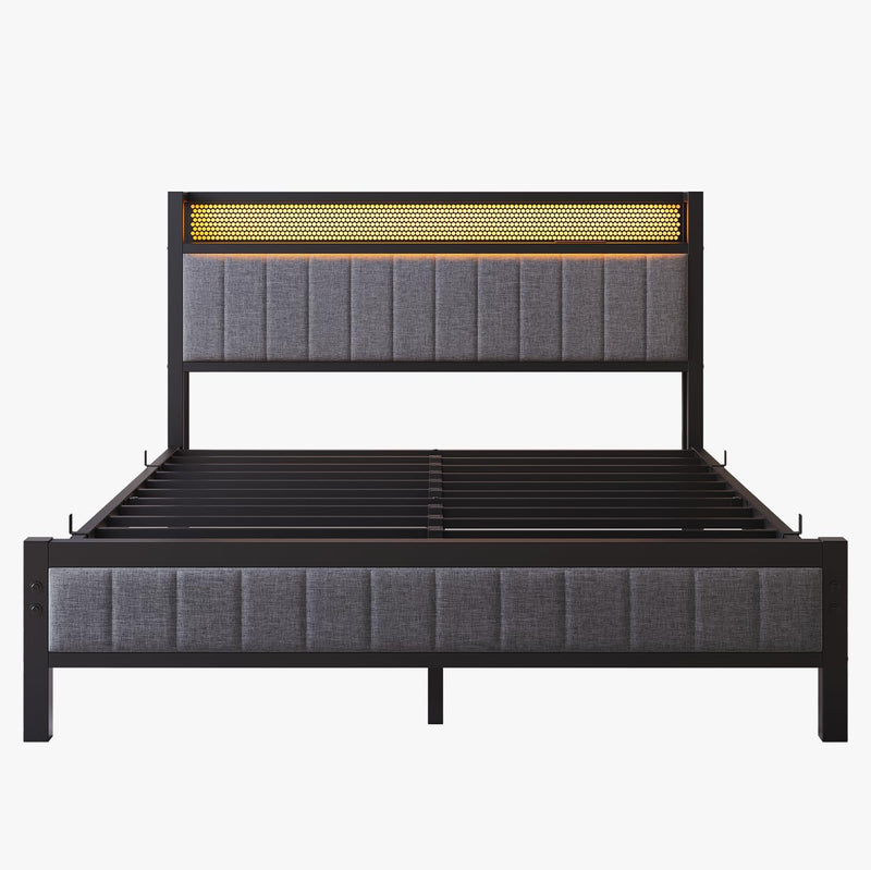 Bed Frame with Upholstered Headboard