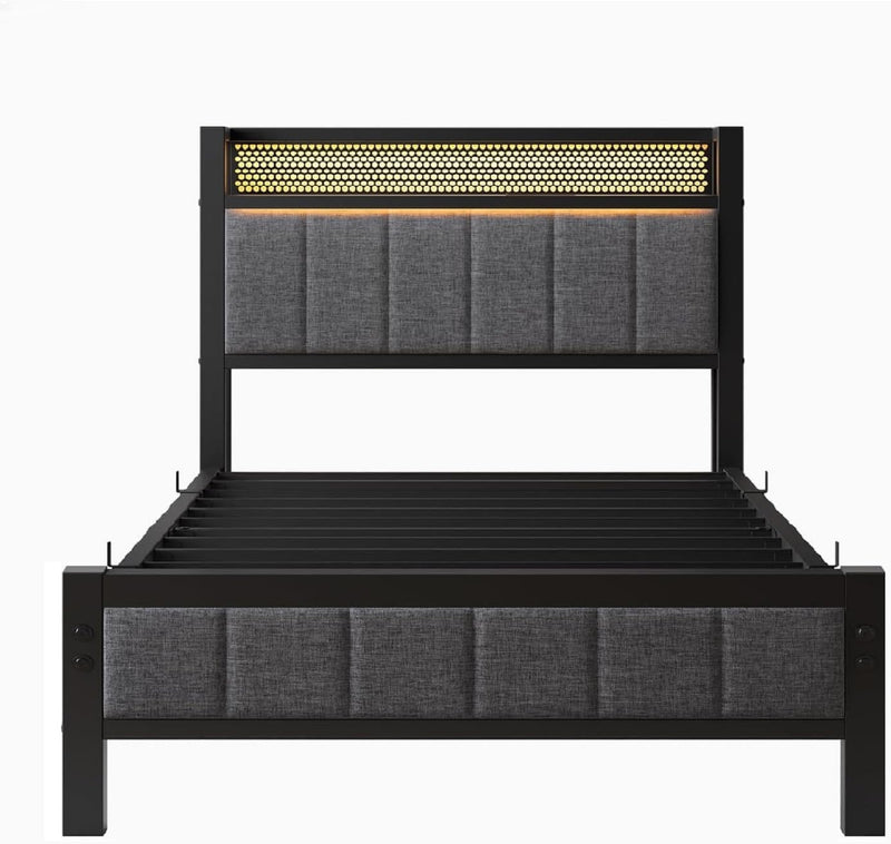 Bed Frame with Upholstered Headboard