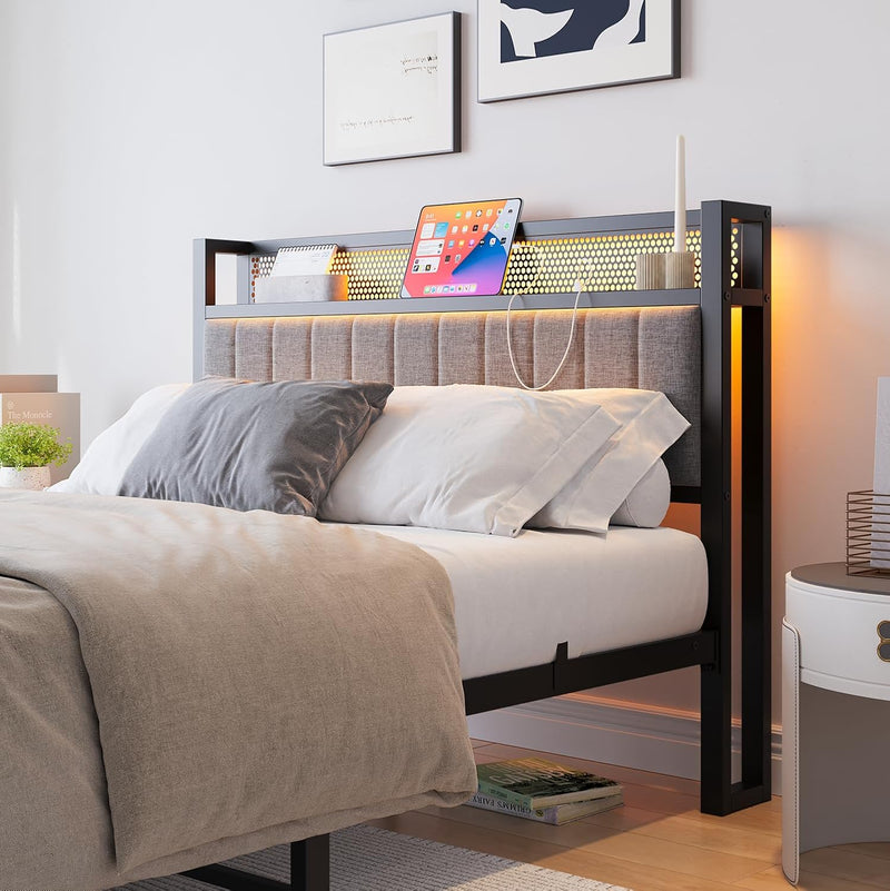 Bed Frame with Upholstered Headboard
