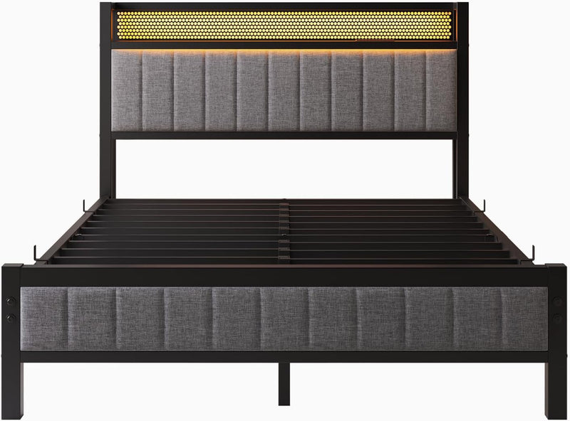 Bed Frame with Upholstered Headboard