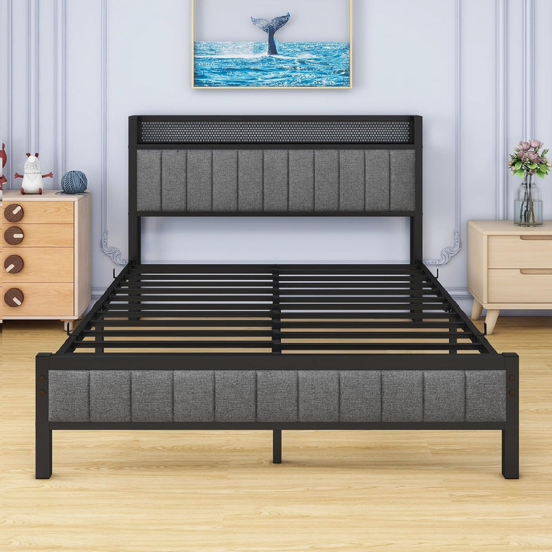 Bed Frame with Upholstered Headboard