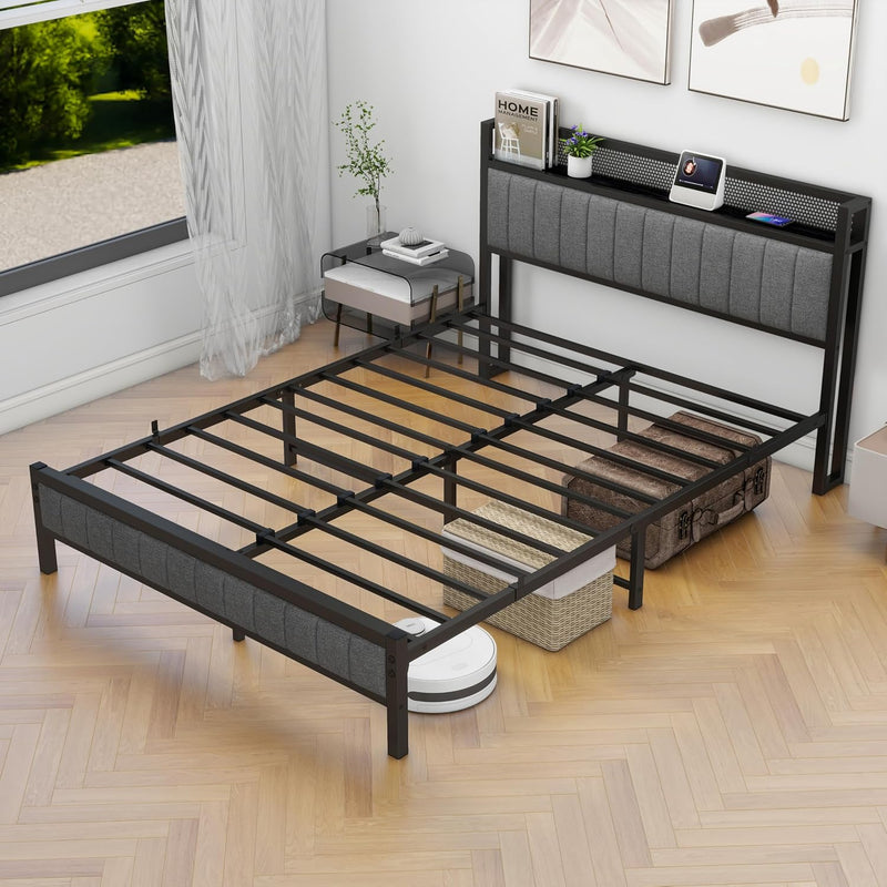Bed Frame with Upholstered Headboard