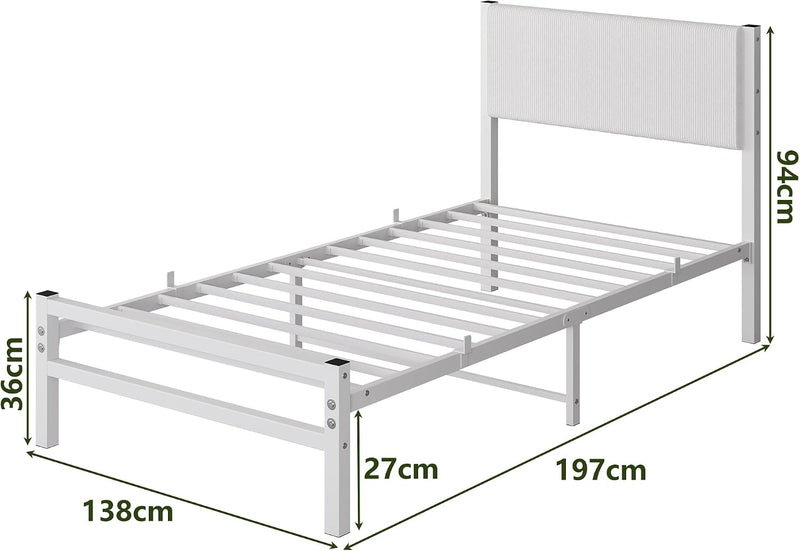 Bed Frame with Velvet Headboard